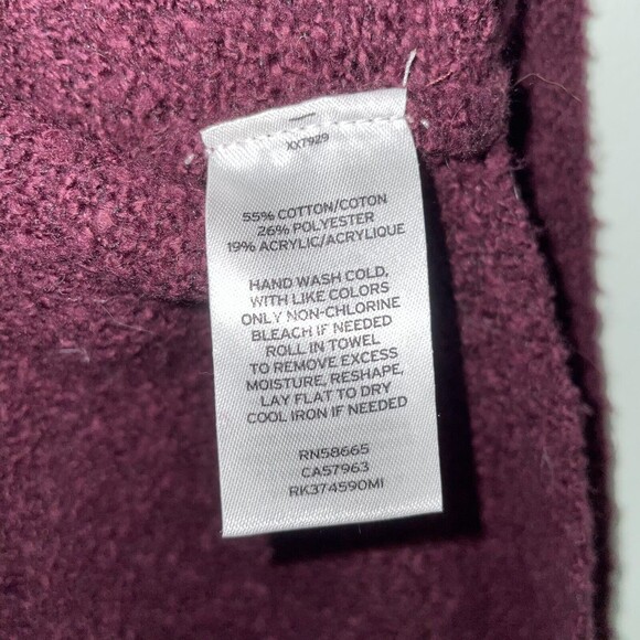 ABOUND Oversized Burgundy Sweater Long Sleeve Pullover Crewneck Vents Women's M - Picture 9 of 9